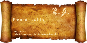Maurer Júlia névjegykártya